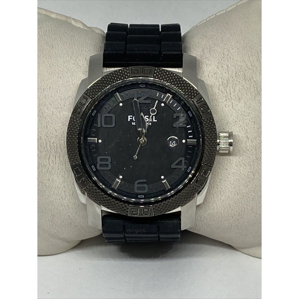 Fossil Machine PR5409 Men's Black Silicone Analog Dial Quartz Wrist Watch OP759